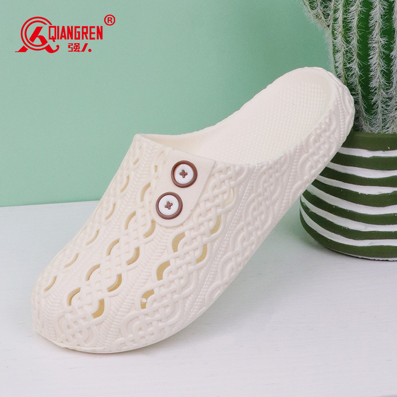 强人拖鞋女款 L231L 家居防滑包头软底轻便厚底洞洞鞋可爱外穿